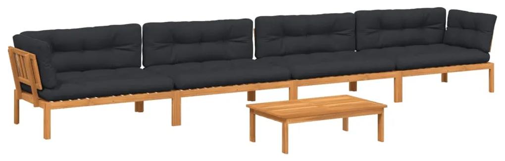 3209508 vidaXL Set canapele de grădină cu perne din paleți 5 piese lemn acacia