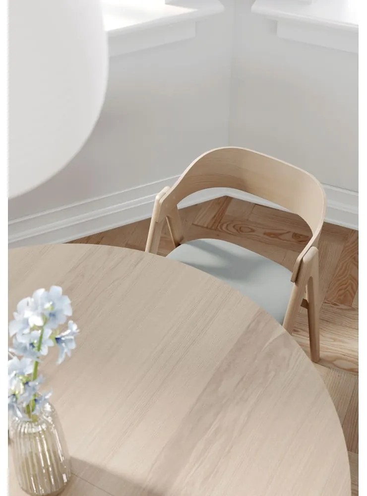 Masă de dining rotundă extensibilă cu aspect de lemn de stejar cu blat suplimentar ø 135 cm Meza – Hammel Furniture