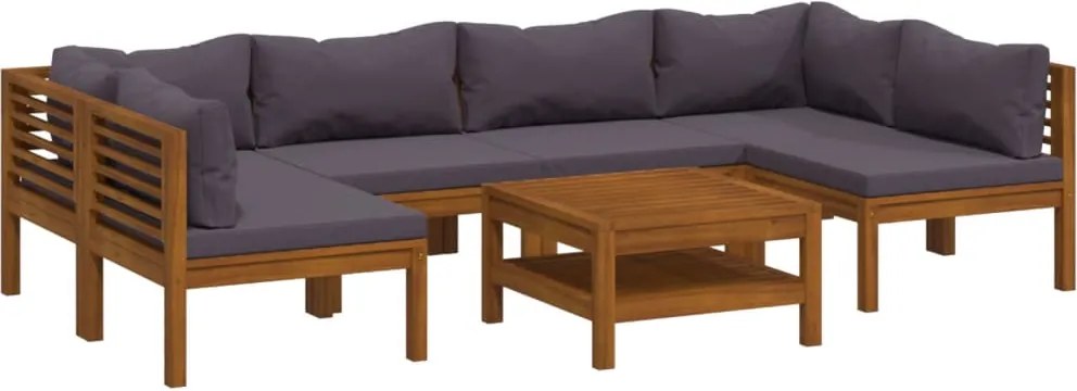 vidaXL Set mobilier grădină cu perne, 7 piese, lemn masiv de acacia