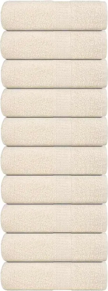 vidaXL Prosoape de baie, FROGN, 10 buc., crem, 30x30 cm, 360 g/m²