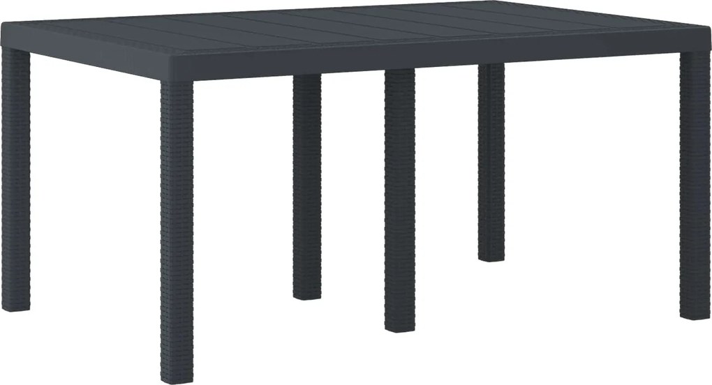 vidaXL Masă de Grădină Antracit 150 x 100 x 73 cm poliratan