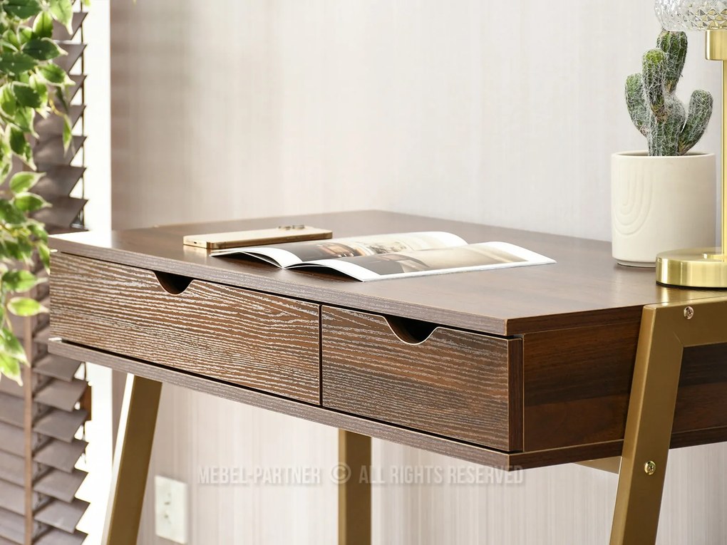 Masă PC Land (nuc + auriu). 1109778
