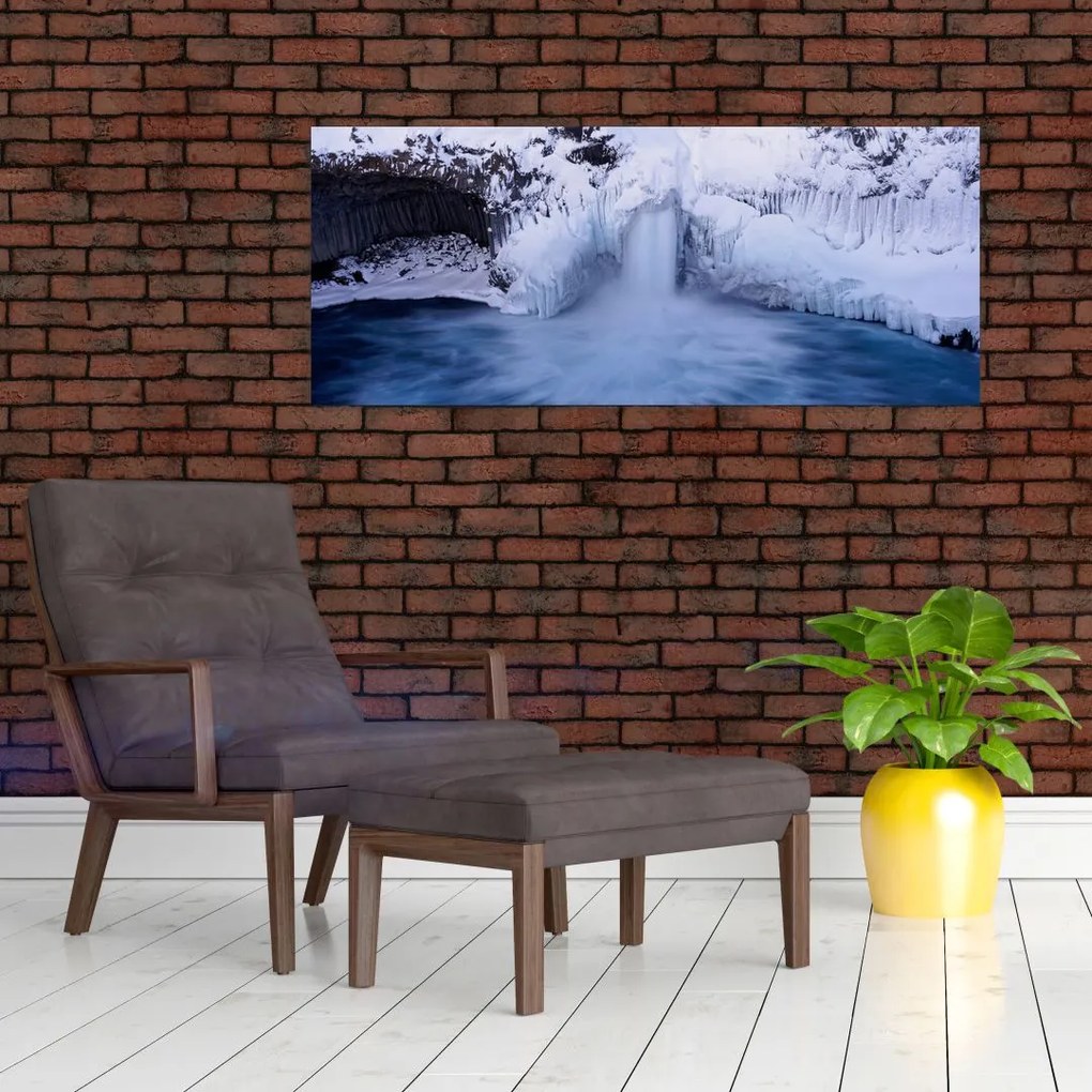 Tablou cu cascadele iarna (120x50 cm)