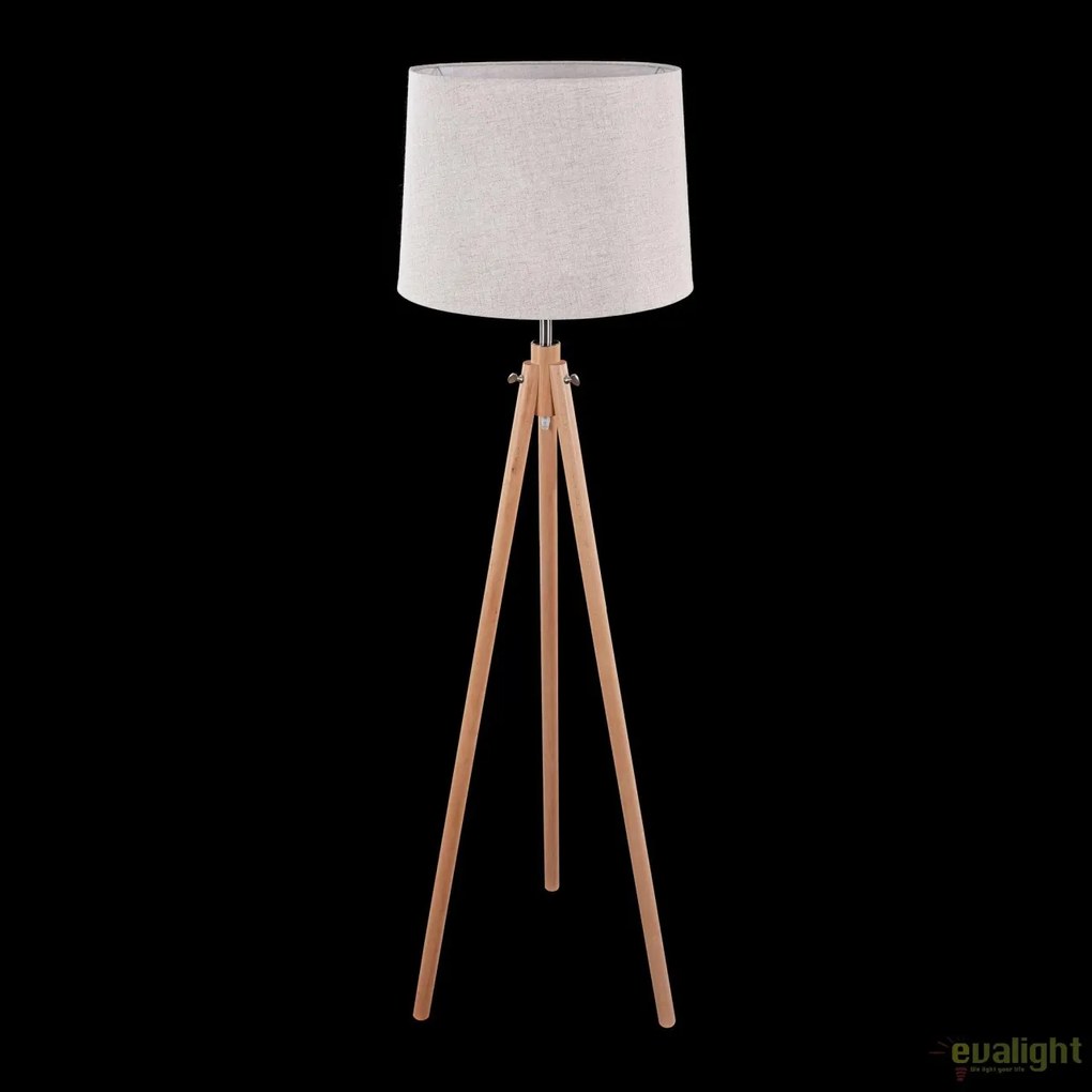 Lampadar modern cu trepied din lemn Calvin MYZ177-FL-01-BR