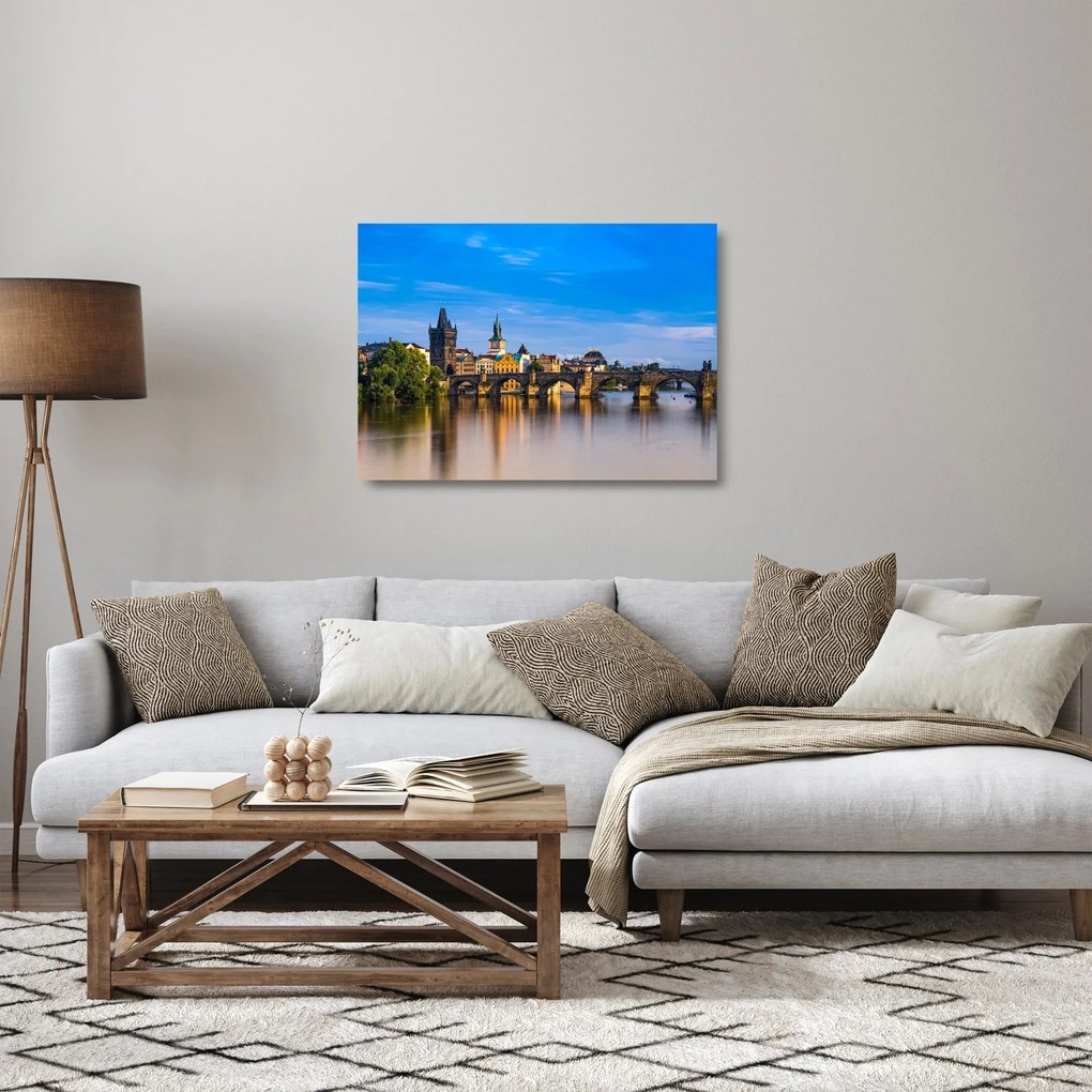 Tablou pe sticlă cu podul Carol (70x50 cm)