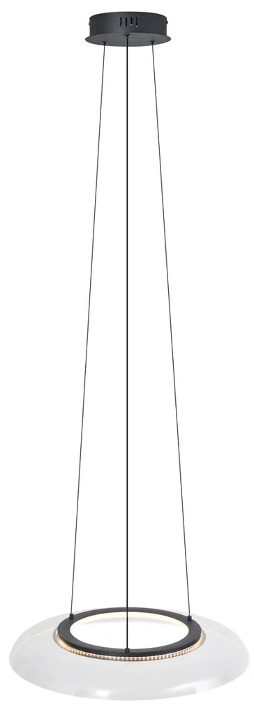 Lampă suspendată de design neagră și transparentă, cu dimmer în 3 trepte - Scacrylic