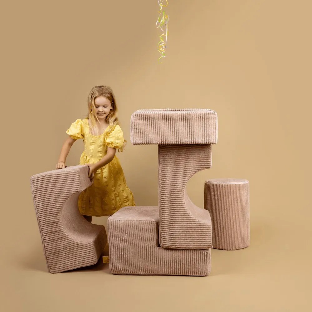 Teren de joacă din spumă turcoaz 4 buc. din catifea reiată înălțime 30 cm 45x170 cm Montessori – Meowbaby