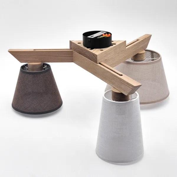 Lustră aplicată Brilagi ANTHONY 3xE14/40W/230V stejar