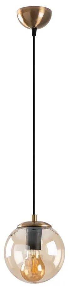 Lustră aurie cu abajur din sticlă ø 15 cm Efe – Opviq lights