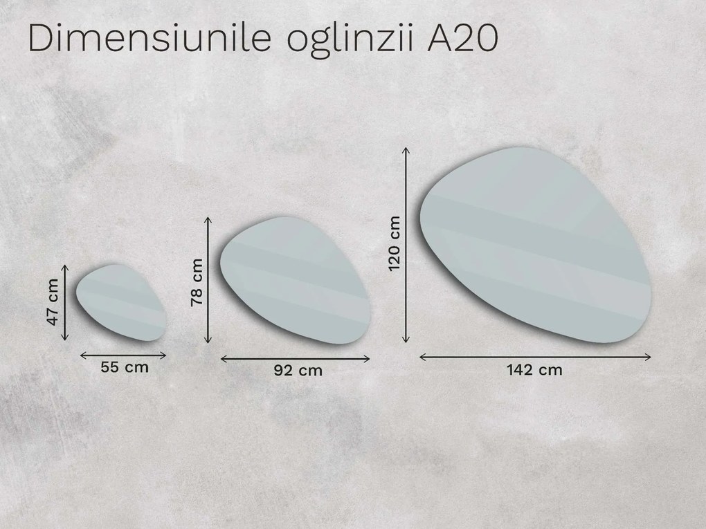 Oglindă LED organică cu iluminare A20