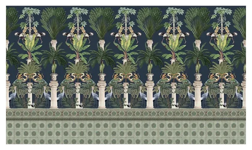 Tapet VLAdiLA Tropical Columns Dark 520 x 300 cm