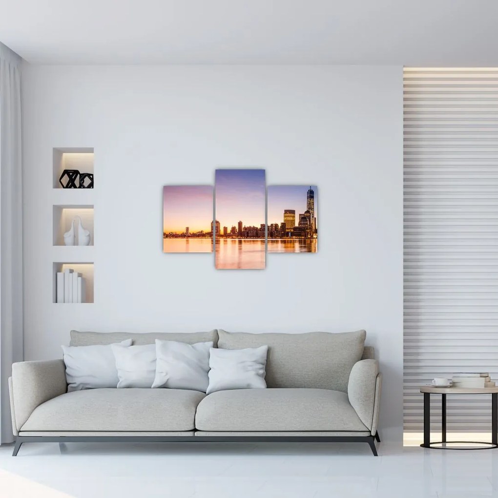 Tablou cu oraș în apus de soare (90x60 cm)