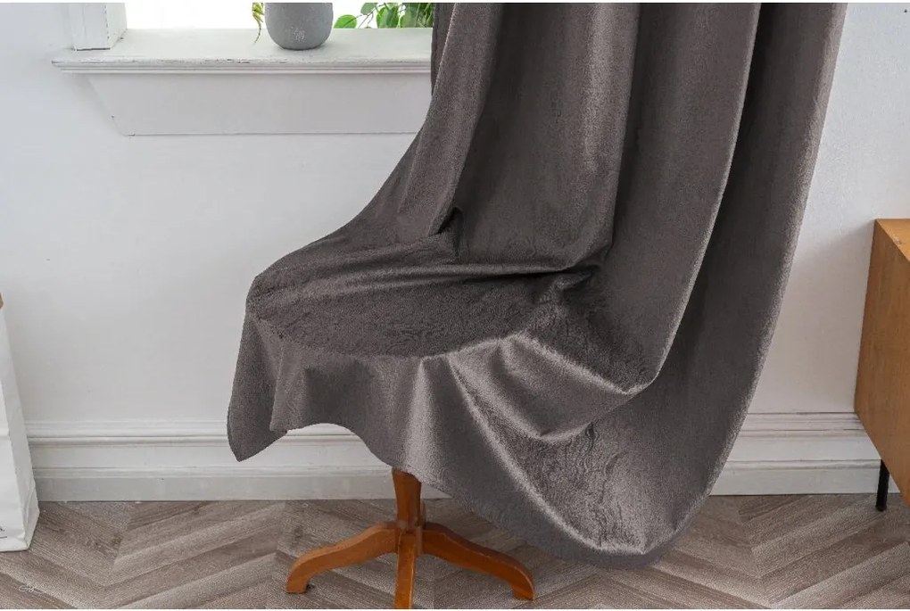 Draperie opaca DUNES VELVET 140x250 cm, gri inchis Agatat: Rejansa