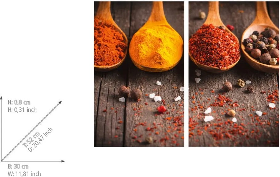 Protecții de aragaz 2 buc. din sticlă temperată 52x30 cm Curry – Allstar