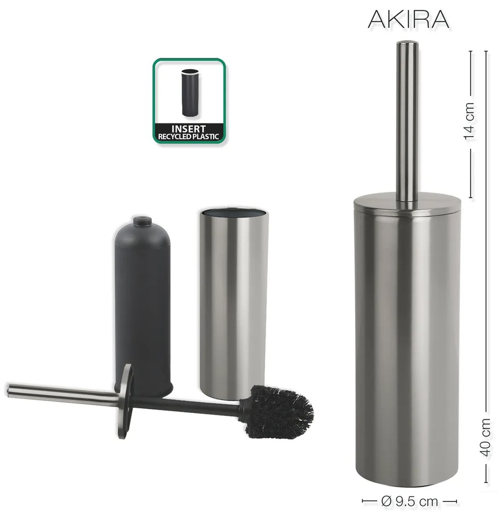 Spirella WC perie Nyo/Akira, perie din oțelinoxidabil periat