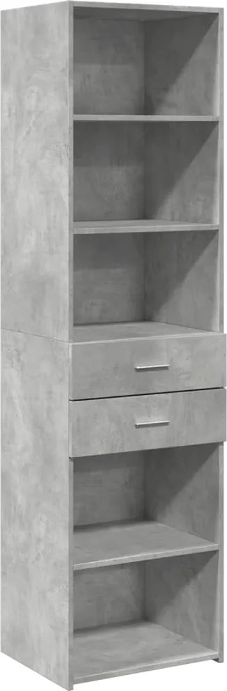 vidaXL Dulap înalt, gri beton, 50x42,5x185 cm, lemn prelucrat