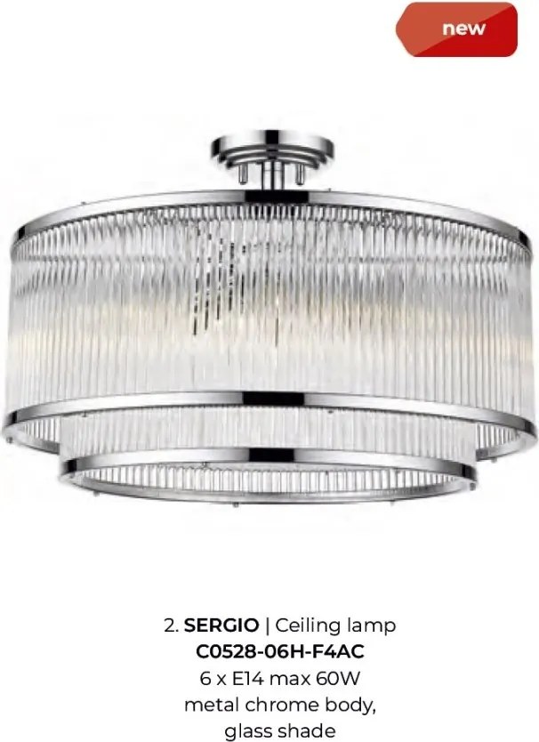 Lustra aplicata eleganta design modern SERGIO crom