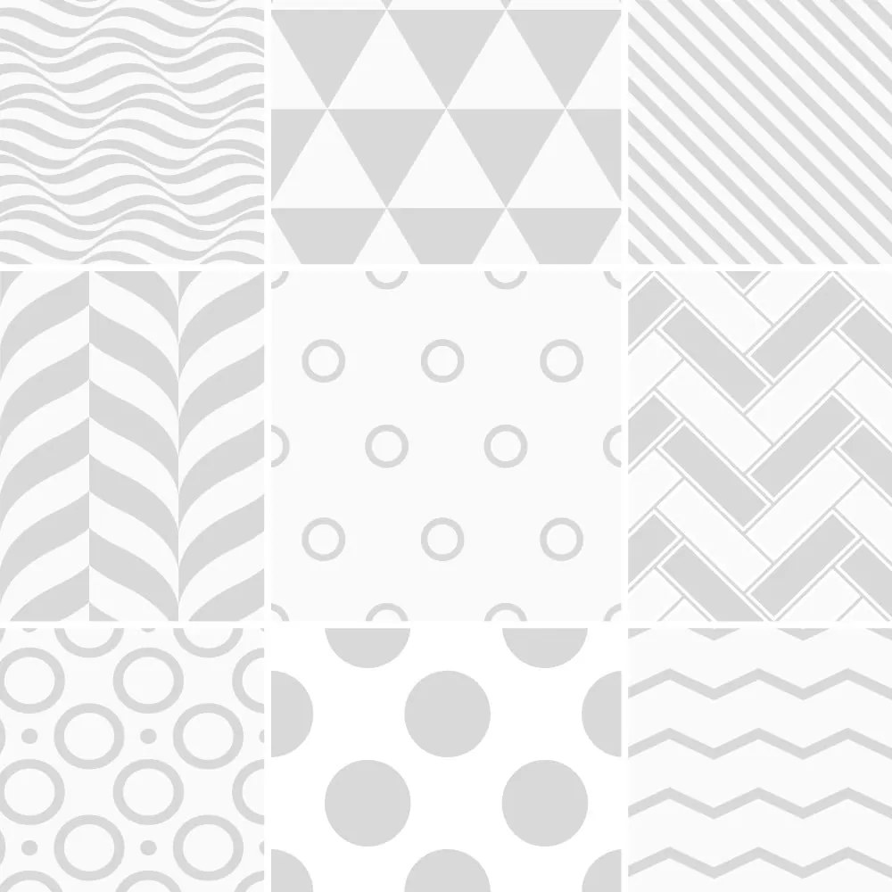 Set 9 autocolante de perete Ambiance Cement Tiles Scandinavian Finnish, 10 x 10 cm