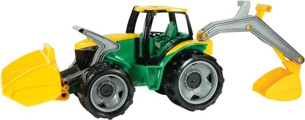 Tractor cu cupă, 65 cm, verde/galben
