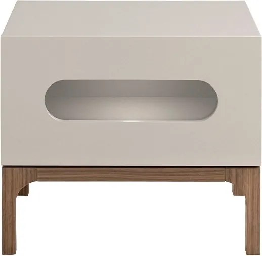 Noptiera design modern cu iluminare interioara Gray and Walnut