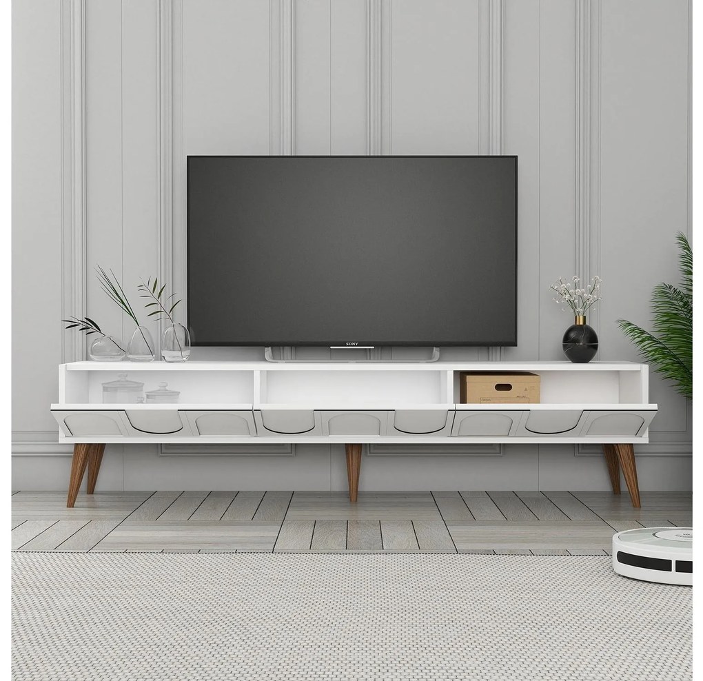 Masă TV/Dulap Bipemu 3 (alb + Nuc) . 1095685