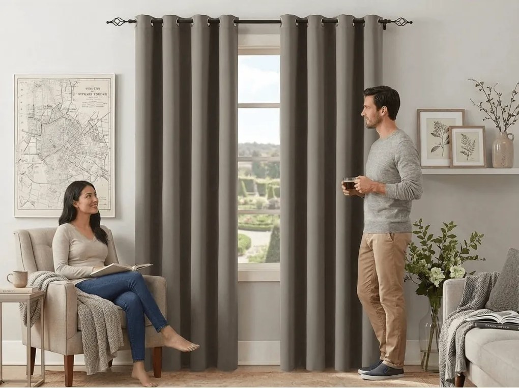 Draperie OXFORD 140x270 cm, gri-maro Agatat: Rejansa
