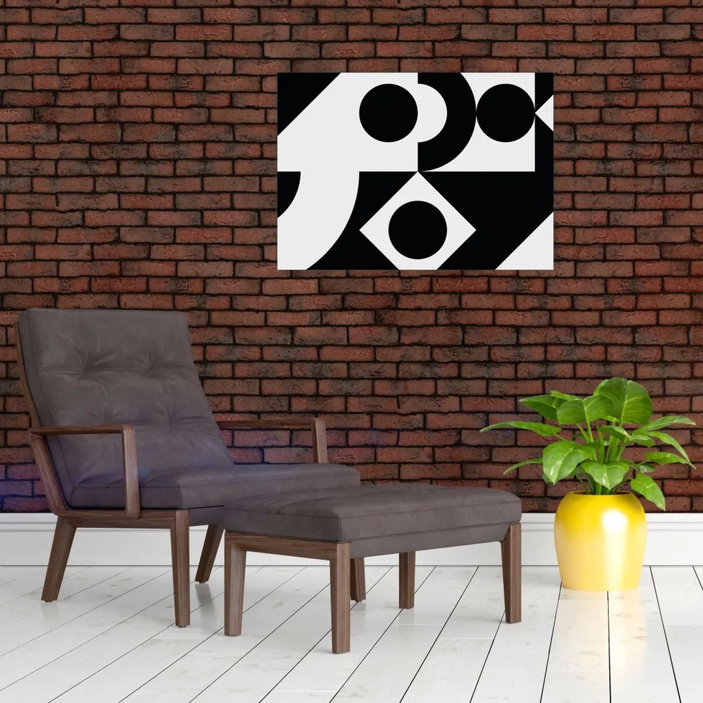 Tablou pe sticlă - Abstracție geometrică N⁰1 (70x50 cm)