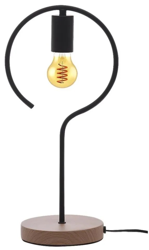 Veioza, lampa de masa design industrial Rufin negru 20cm