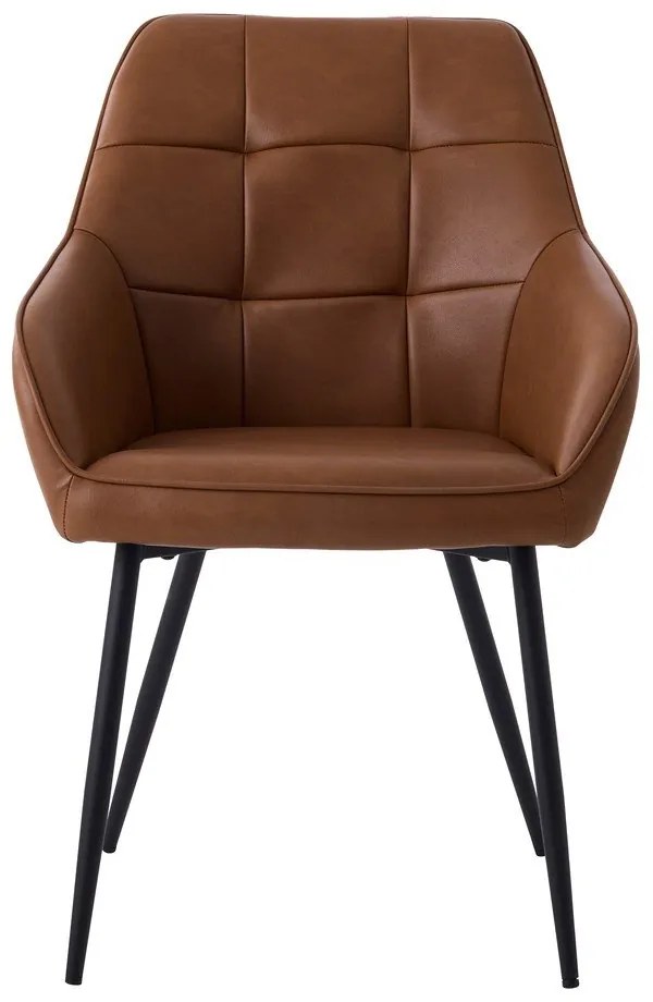 Set de scaune de sufragerie maro cu cotiere 2 buc. tapițat Nolan Square – Unique Furniture