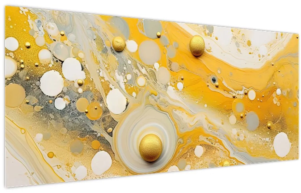 Tablou - fundal abstract cu decor de aur (120x50 cm)