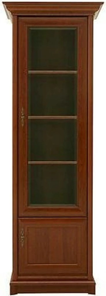 Vitrina de living KENT dreapta, castan, PAL/sticla securizata, 71x43x2