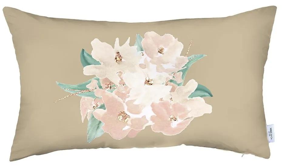 Față de pernă decorativă Mike & Co. NEW YORK Honey Flower, 31 x 50 cm, bej-roz
