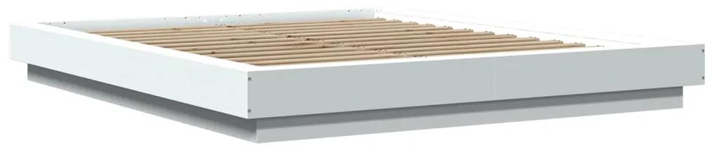 3281175 vidaXL Cadru de pat, alb, 160x200 cm, lemn prelucrat