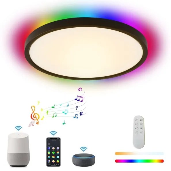 Immax NEO 07166-B40-LED RGBCCT Lampă dimabilă 50W/230V Wi-Fi Tuya negru+DO