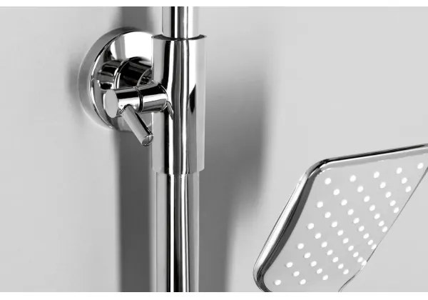 Aqualine - Set duș Factor cu baterie, crom lucios