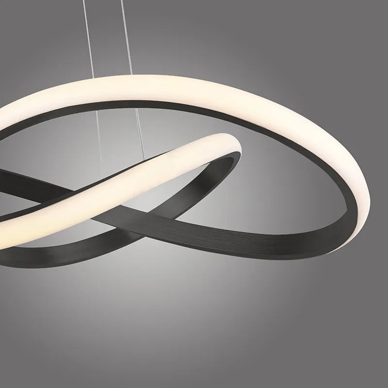Lampă suspendată neagră 57 cm cu dimmer în 3 trepte incluzând LED - Viola Due