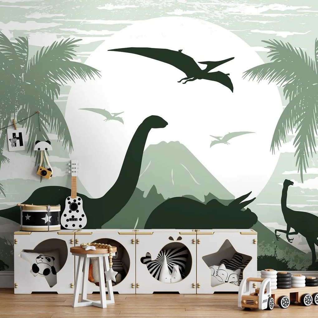 Fototapet - Dinozauri verzi (254x184 cm)