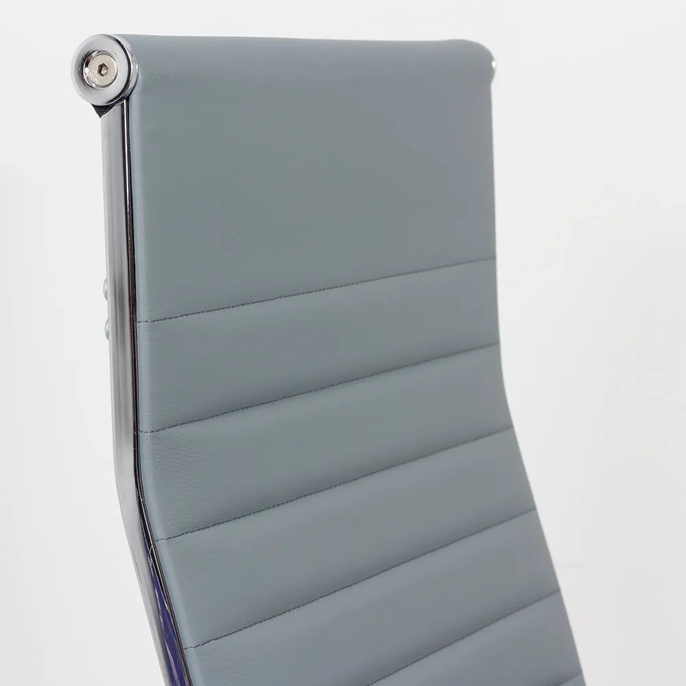 Scaun birou din piele ecologică și baza metalică OFF 319 gri