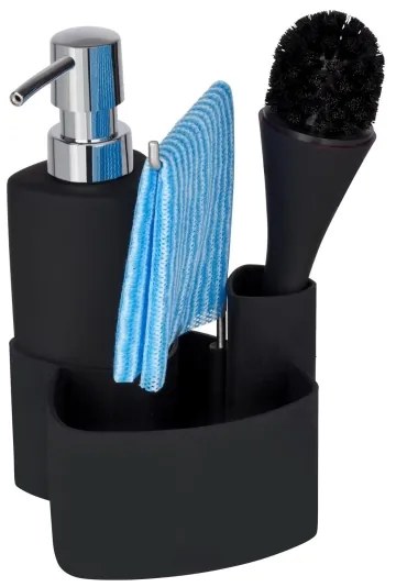 WENKO 3620127800 - Set de curățare EMPIRE 11x19 cm, negru/argintiu