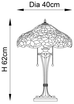Endon 64326 - Lampă de masă Tiffany SULLIVAN 2xE27/60W/230V Ø 40 cm
