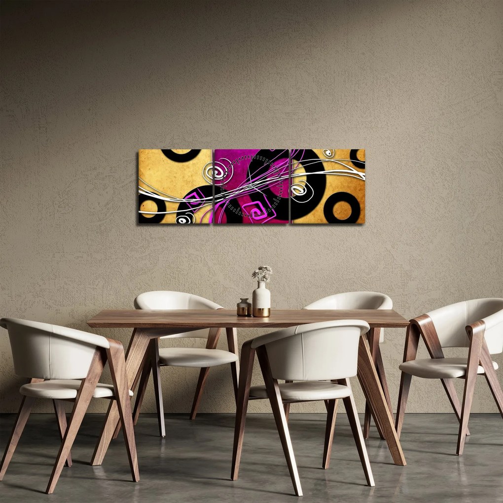 Tablou abstracției (cu ceas) (90x30 cm)