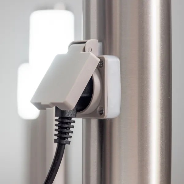 BRILAGI - Lampă de exterior cu priză ELIA 1xE27/20W/230V IP44 50 cm crom