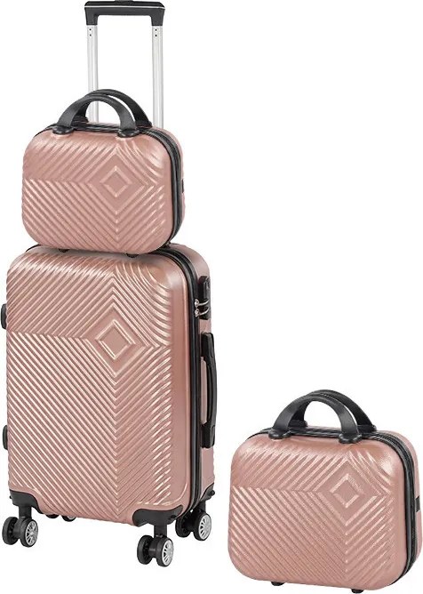 TraveLux Pro XII set valiză rulantă aur roz