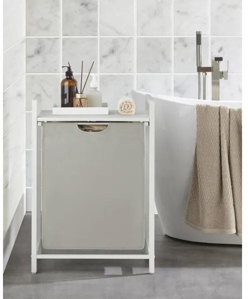 Coș pentru rufe REX alb