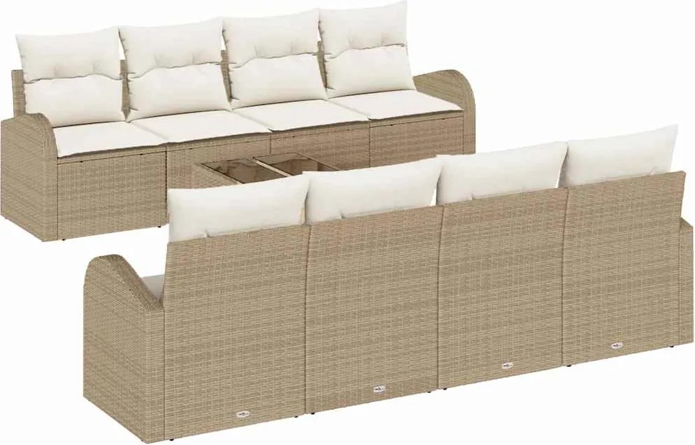 vidaXL Set de canapele pentru grădină Bej 55 x 55 x 37 cm poliratan