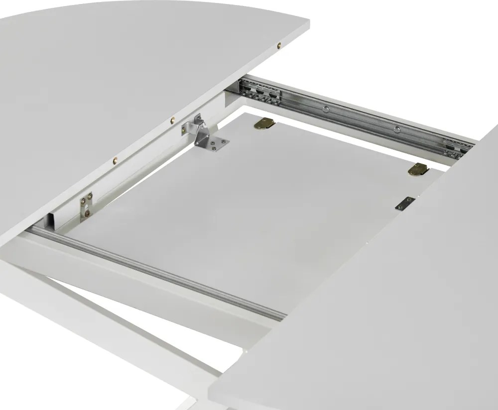 Masă extensibilă de dining, albă, 100x100-140x75 cm, ABERO TIP 1