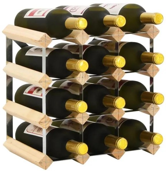 vidaXL Suport sticle de vin pentru 12 sticle, lemn masiv de pin