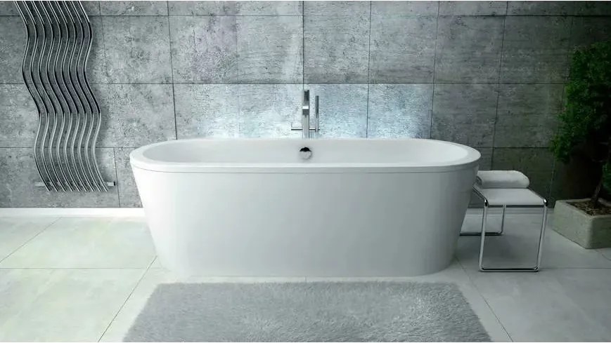 Cada freestanding Besco Victoria 185x83 cm masca alba