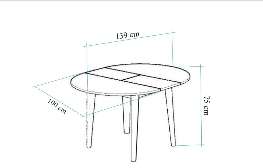 Masă de sufragerie extensibilă Nidupo 2 (Nuc) (pentru 4 persoane). 1093750