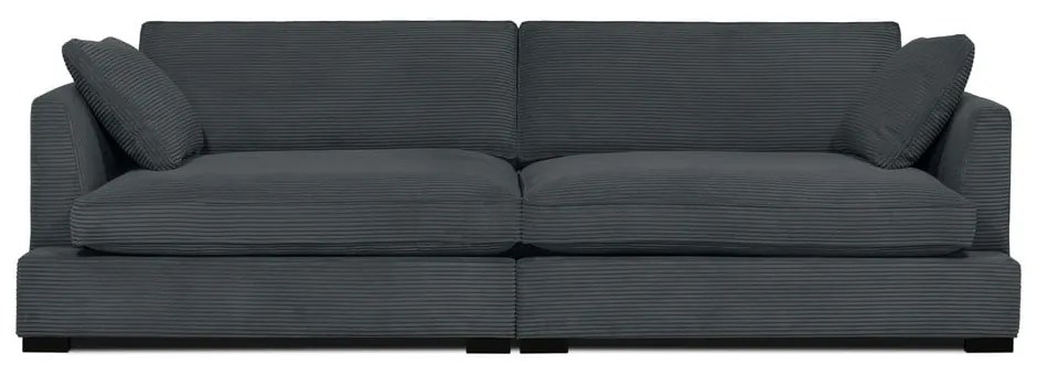 Canapea gri cu tapițerie din catifea reiată 266 cm Mobby – Scandic